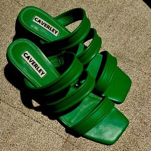 Caverley Beautiful Bright Green Sandals - Anthropologie - Rare